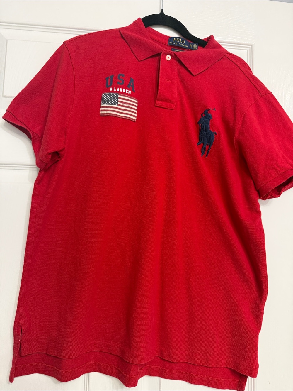 Polo by Ralph Lauren Red USA Flag Embroidered Polo